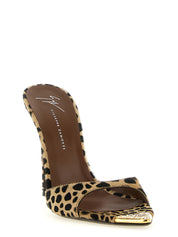 Giuseppe Zanotti Multicolor Pony Hair Mule Sandals
