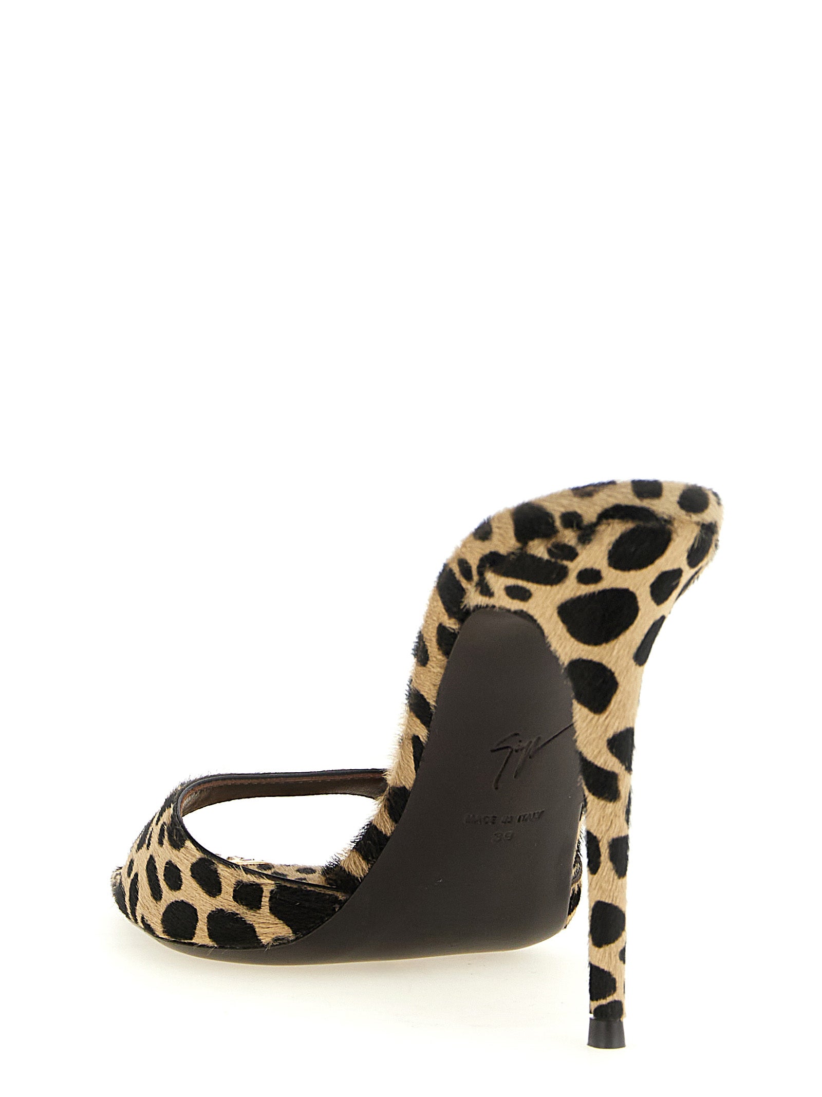 Giuseppe Zanotti Multicolor Pony Hair Mule Sandals