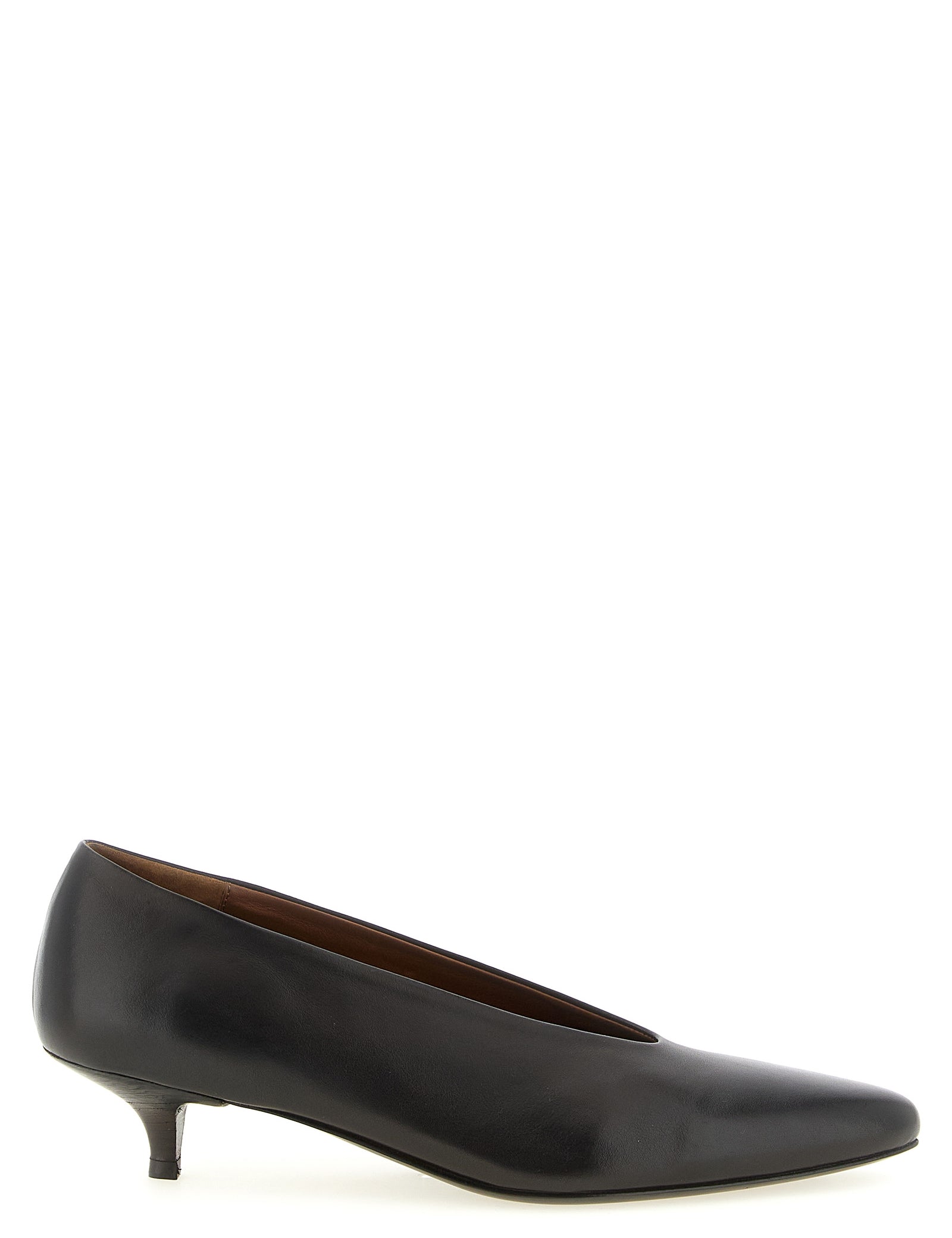 Marsèll Dark Brown Calfskin Mid Heel Pumps
