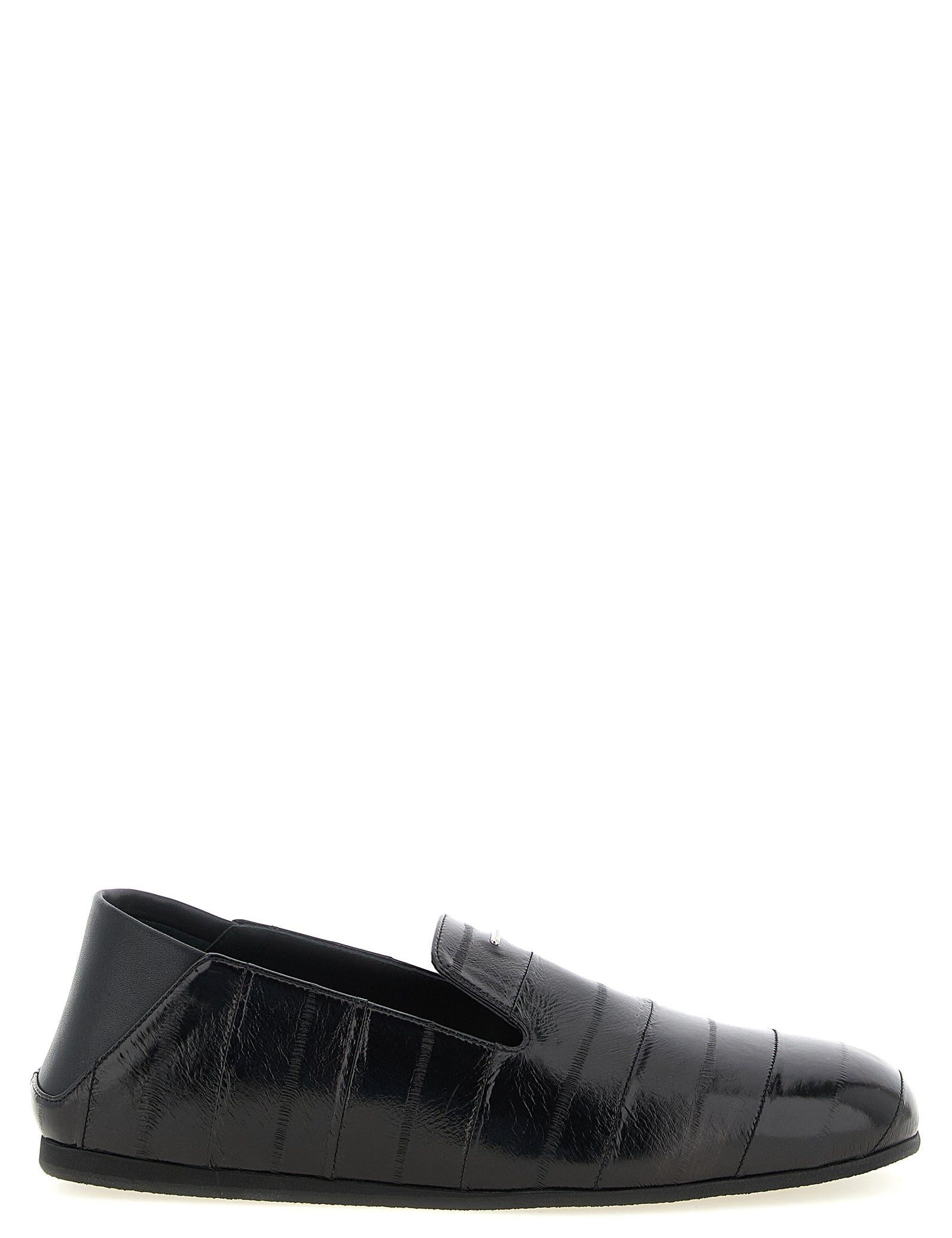 Giuseppe Zanotti Black Eel Leather Slip-On Loafers