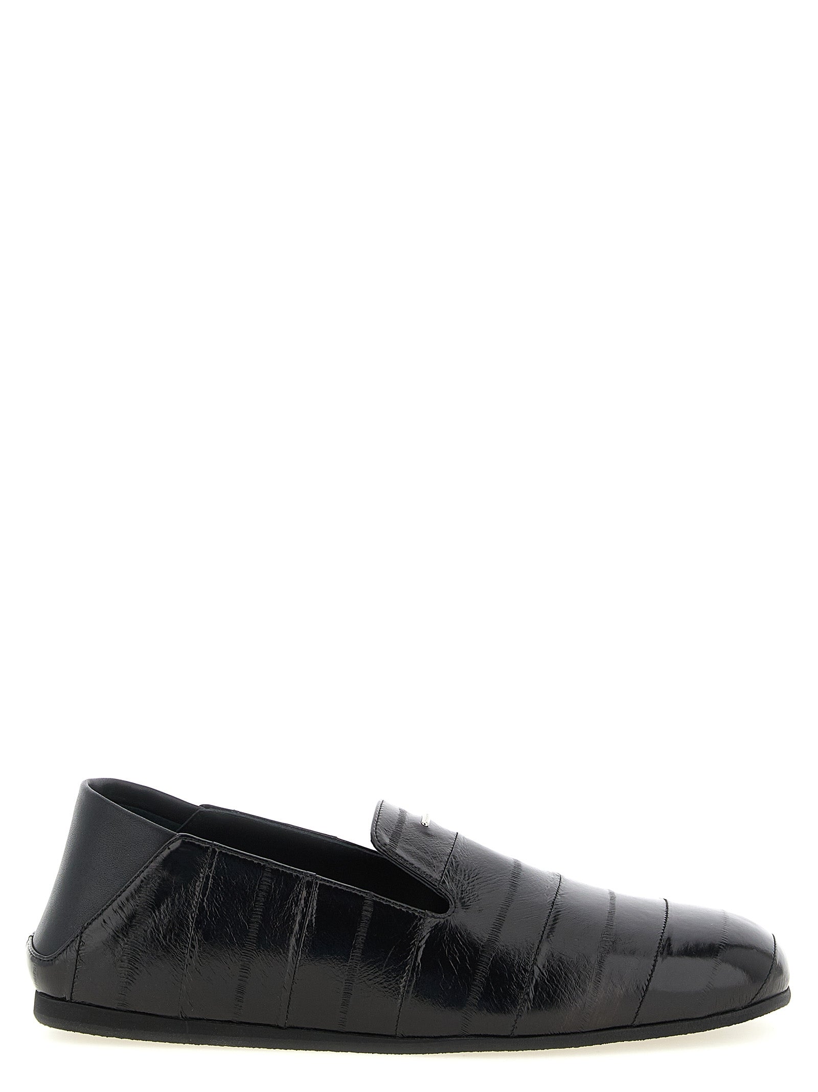Giuseppe Zanotti Black Eel Leather Slip-On Loafers
