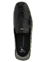 Giuseppe Zanotti Black Eel Leather Slip-On Loafers