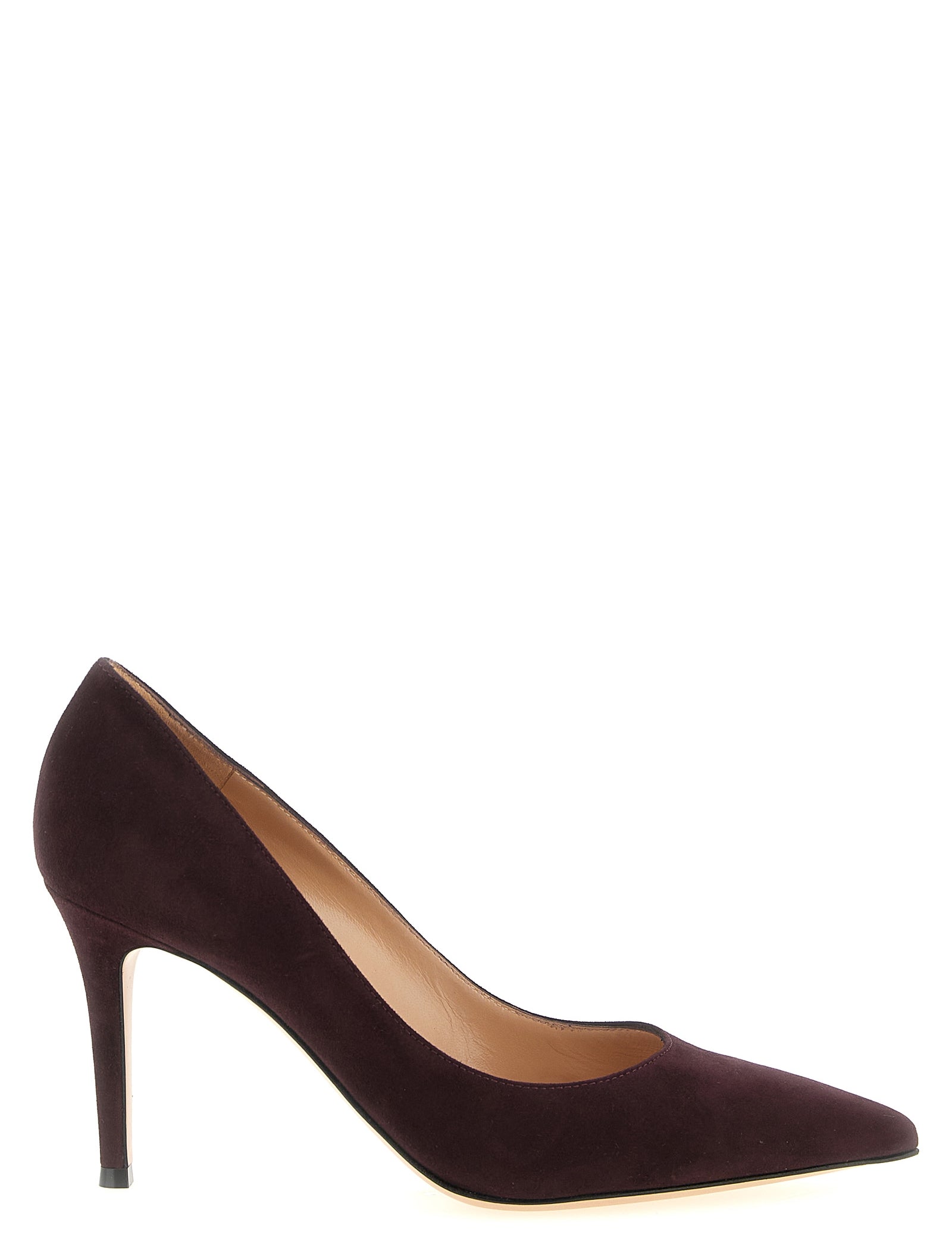 Gianvito Rossi Burgundy Suede High Heel Pumps