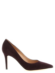 Gianvito Rossi Burgundy Suede High Heel Pumps