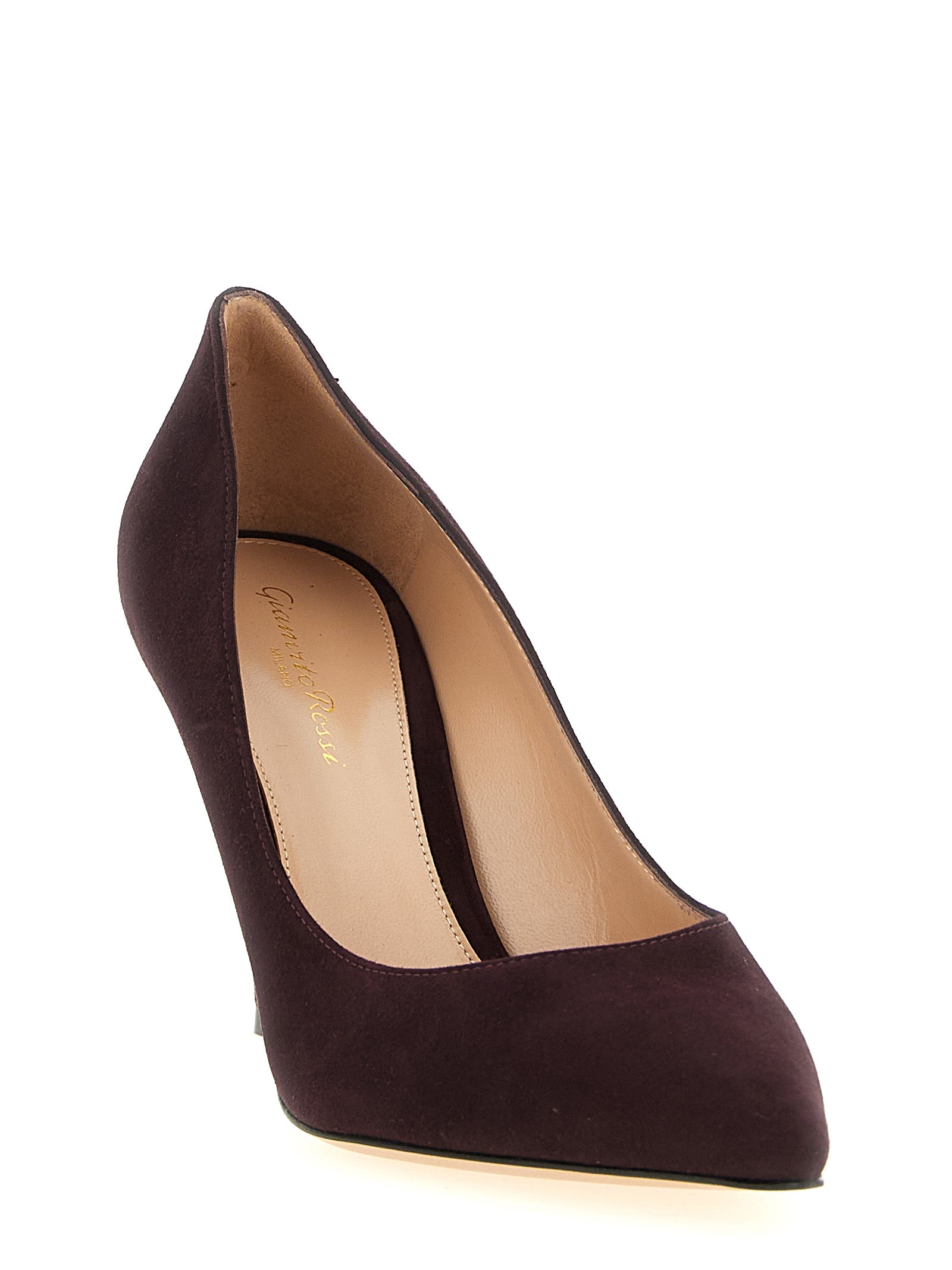 Gianvito Rossi Burgundy Suede High Heel Pumps