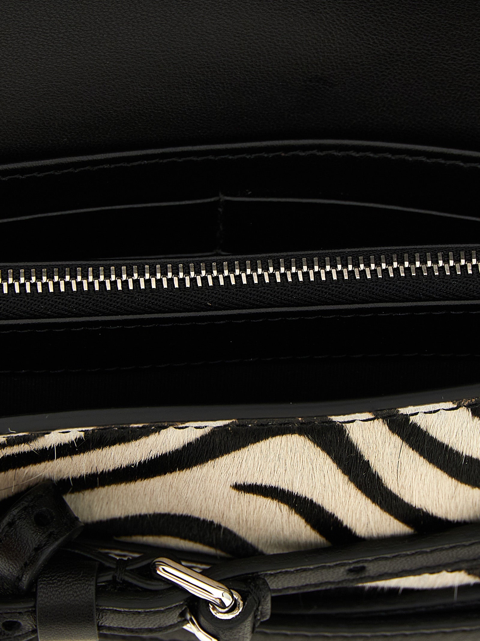 Moschino White/Black Leather Wallet on Chain