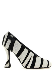 Moschino White/Black Calfskin High Heel Pumps