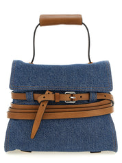 Moschino Blue Denim and Calf Leather Handbag
