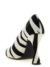 Moschino White/Black Calfskin High Heel Pumps