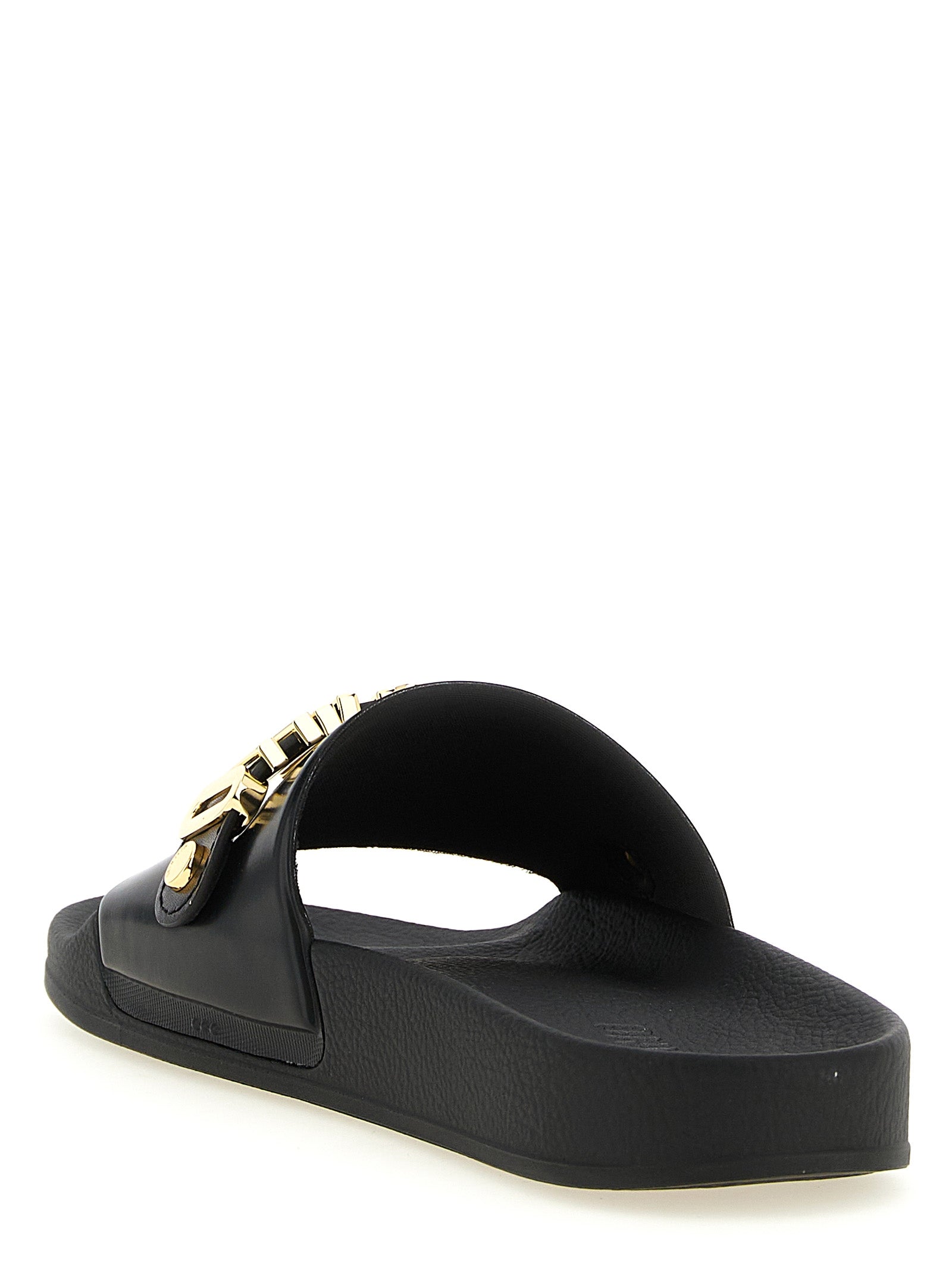 Moschino Gold PVC Slides