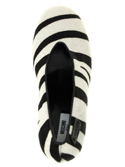 Moschino White/Black Calfskin High Heel Pumps
