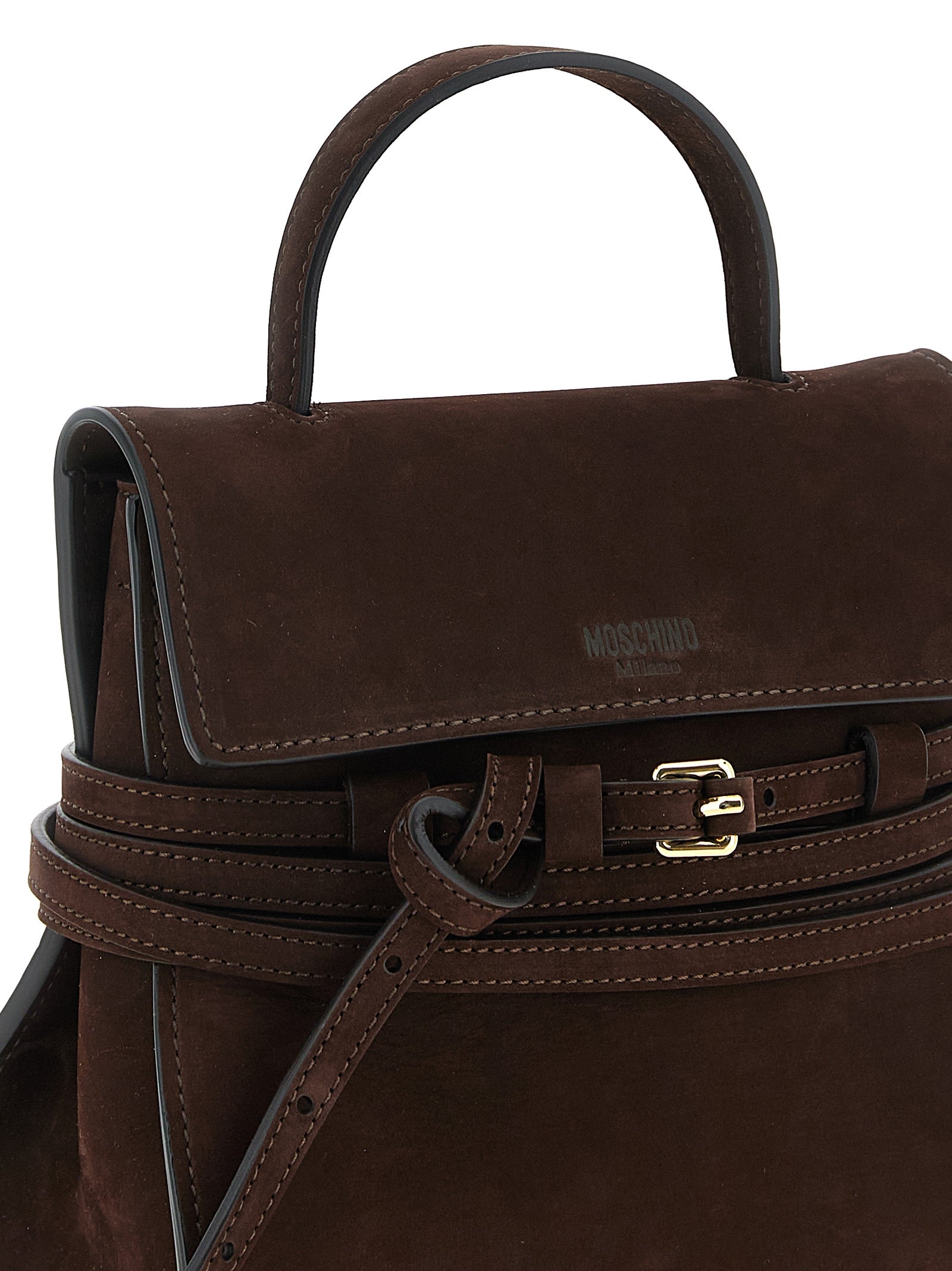 Moschino Dark Brown Calfskin Handbag