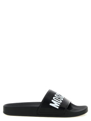 Moschino White/Black PVC Slides