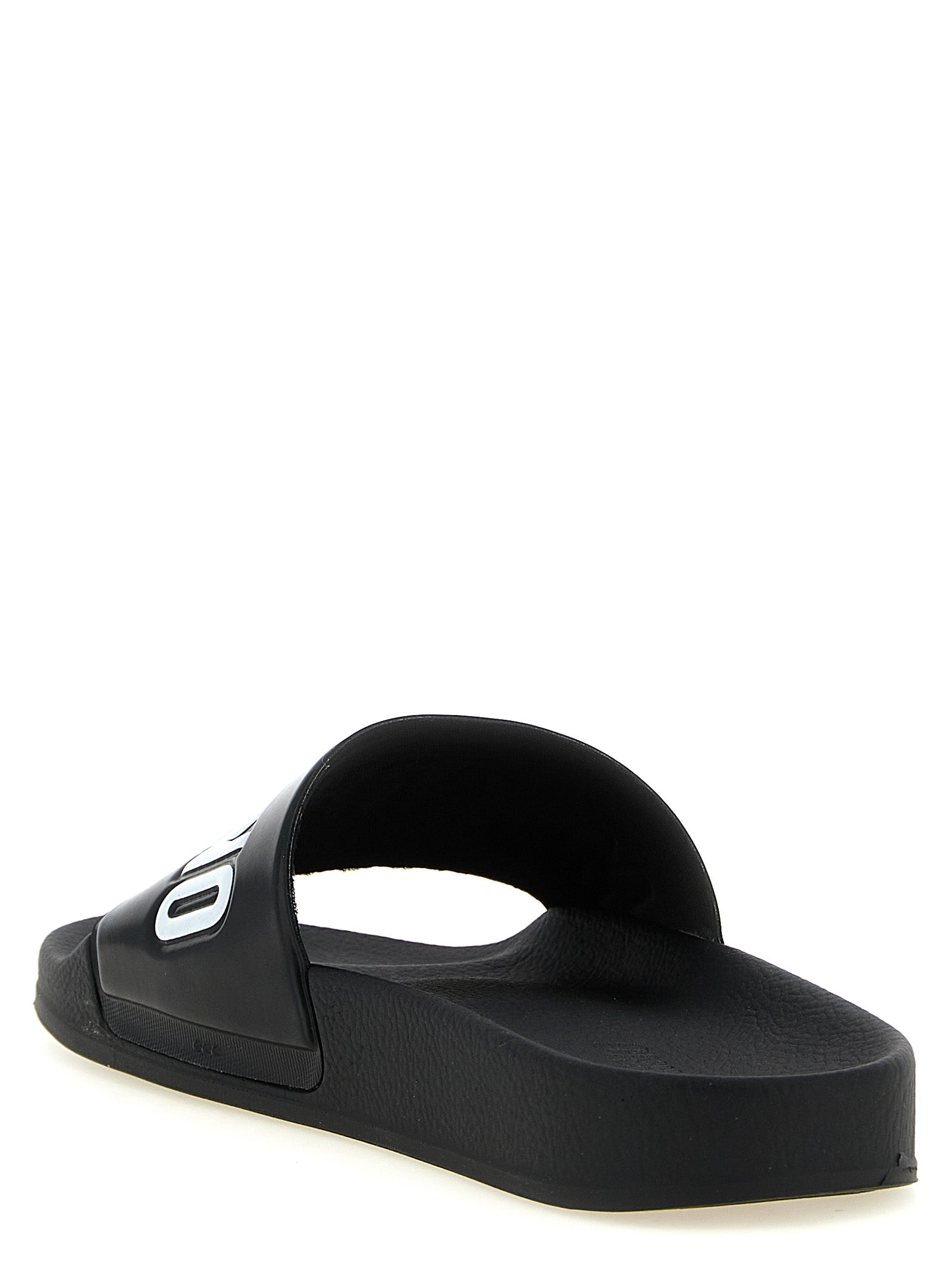 Moschino White/Black PVC Slides