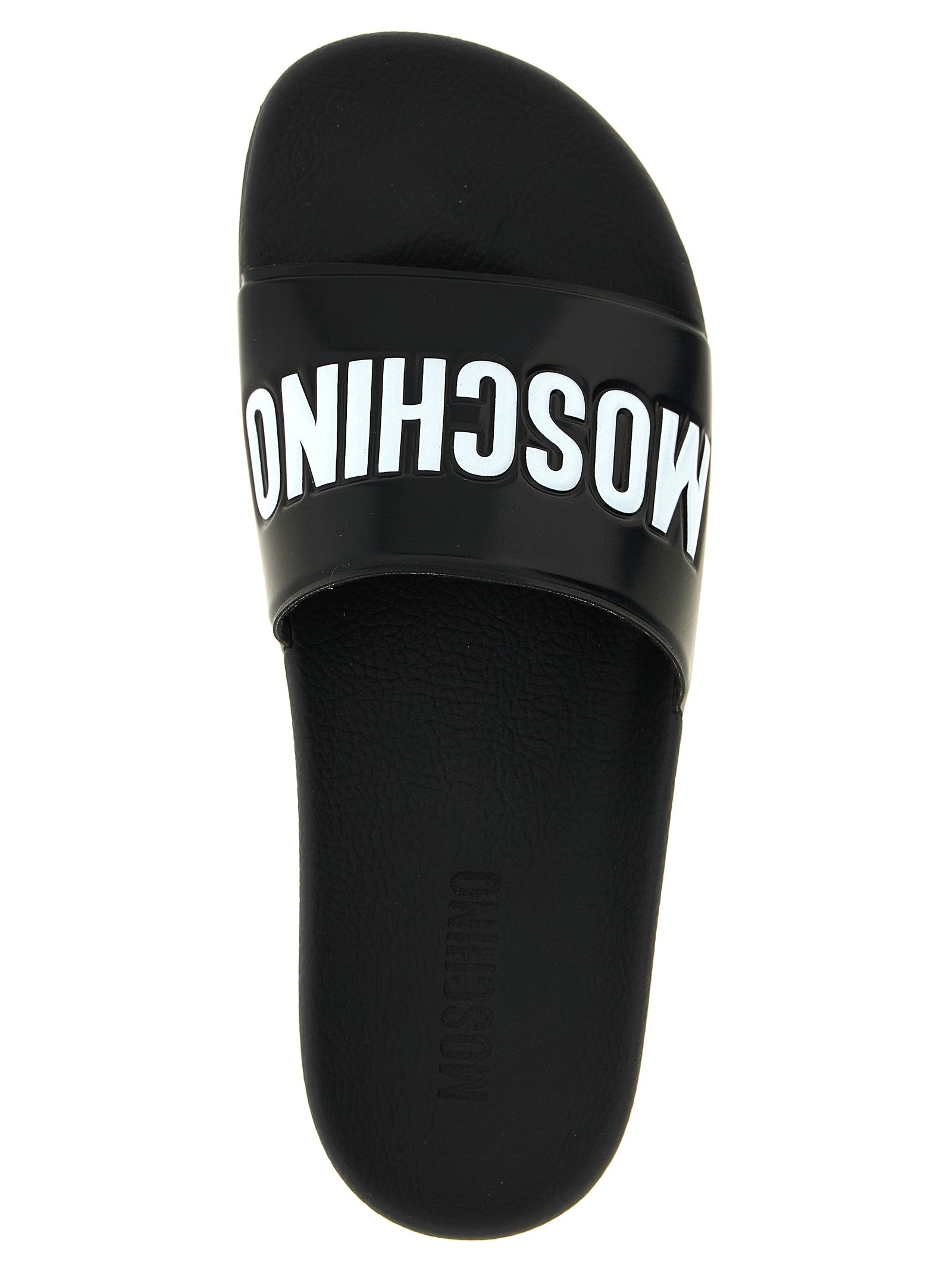 Moschino White/Black PVC Slides