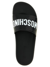 Moschino White/Black PVC Slides