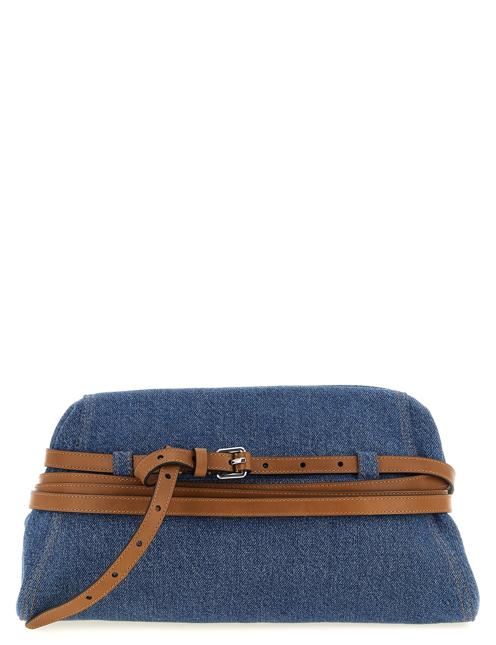 Moschino Blue Cotton Clutch Bag
