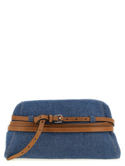 Moschino Blue Cotton Clutch Bag