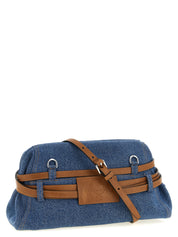 Moschino Blue Cotton Clutch Bag