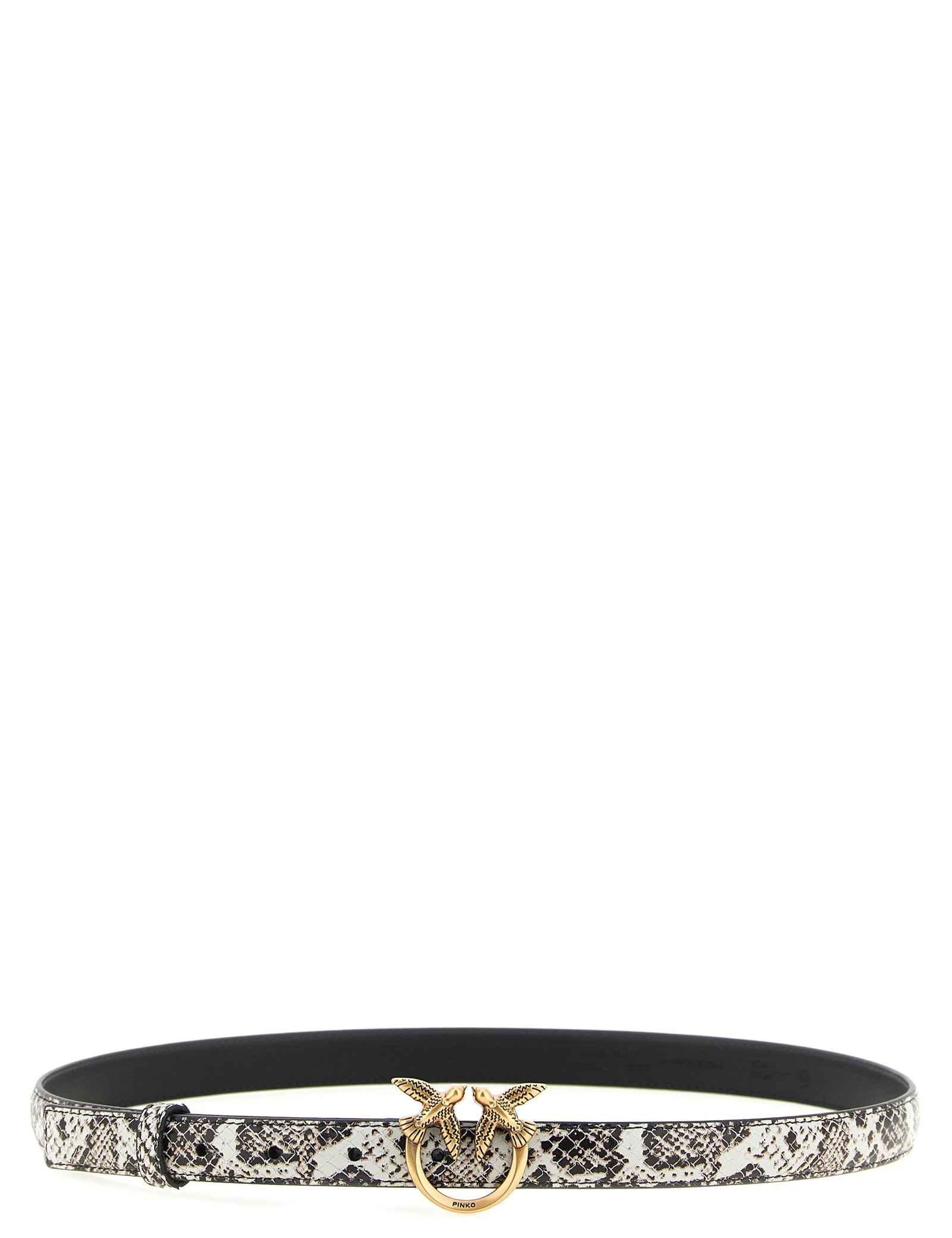 PINKO Gray Calfskin Thin Belt