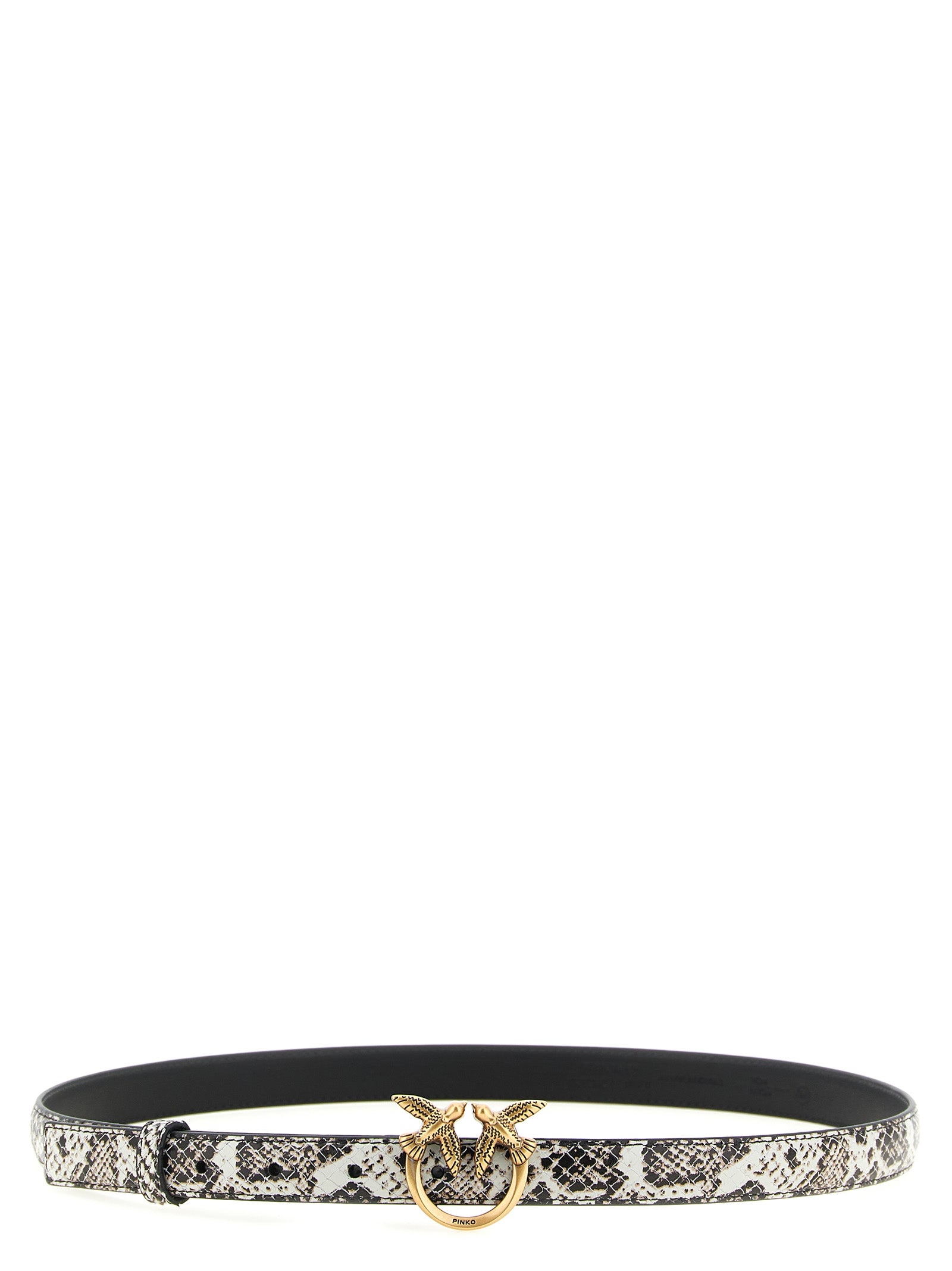 PINKO Gray Calfskin Thin Belt