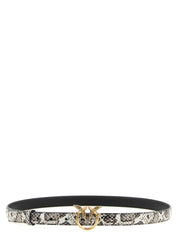 PINKO Gray Calfskin Thin Belt