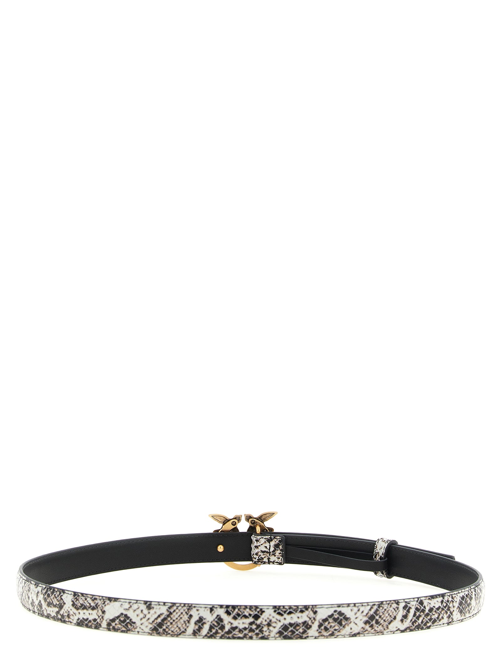PINKO Gray Calfskin Thin Belt