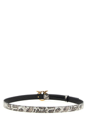 PINKO Gray Calfskin Thin Belt