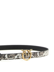 PINKO Gray Calfskin Thin Belt