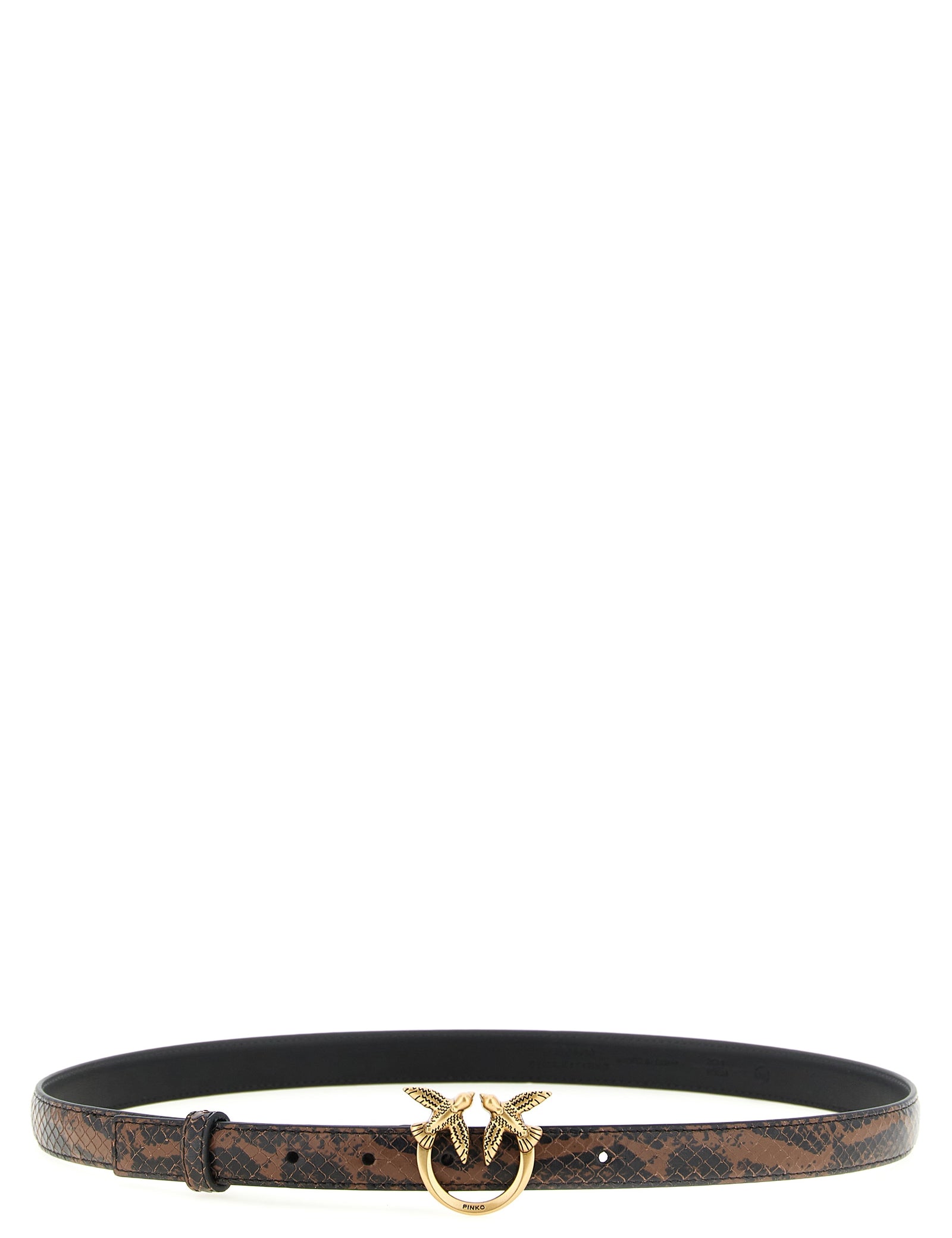 PINKO Brown Calfskin Thin Belt