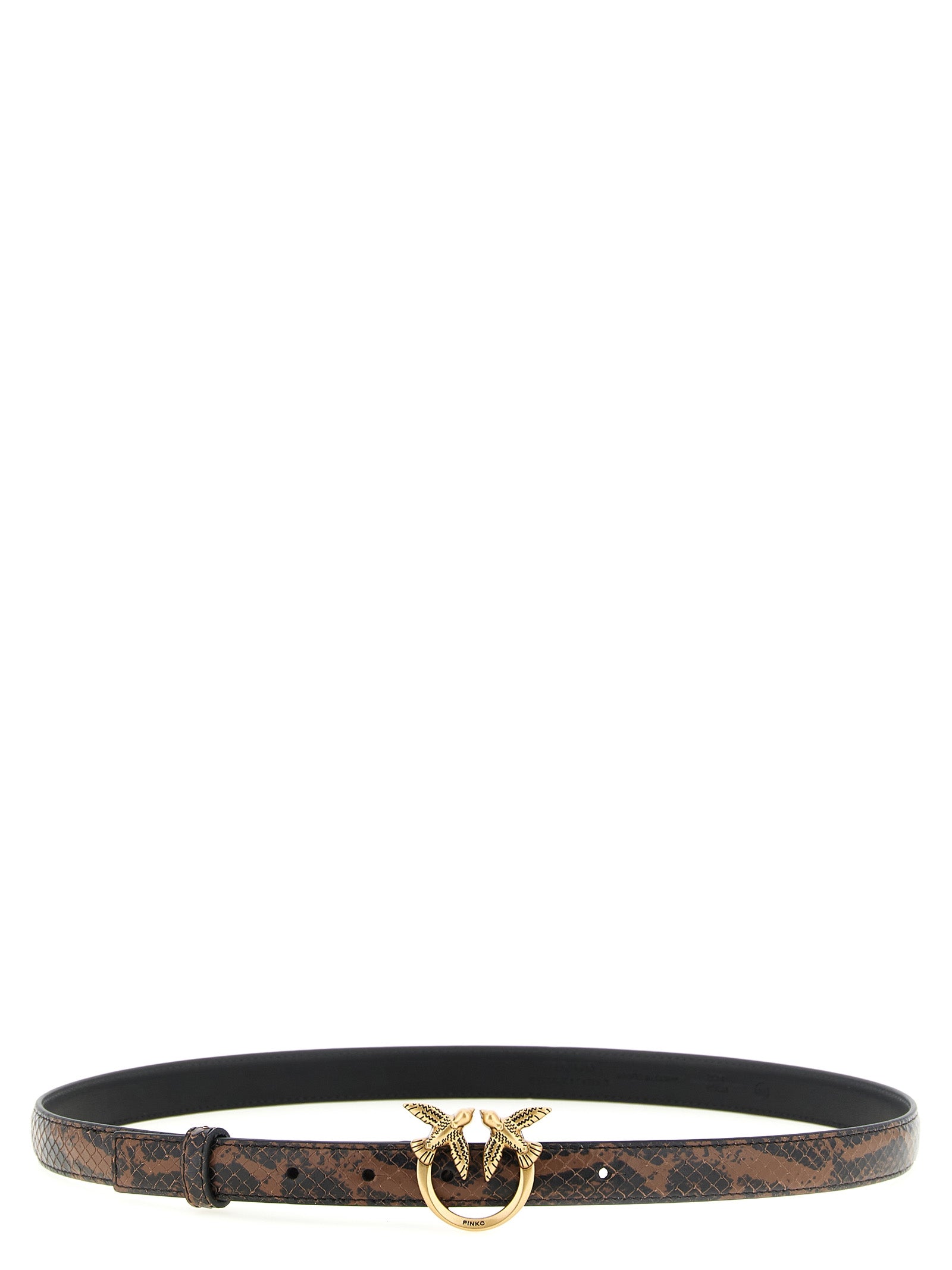 PINKO Brown Calfskin Thin Belt