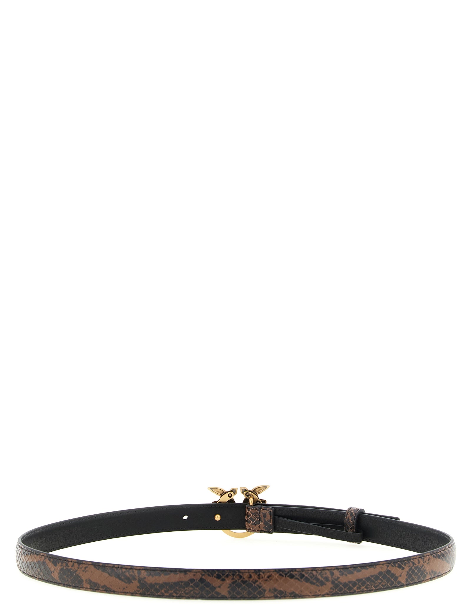 PINKO Brown Calfskin Thin Belt