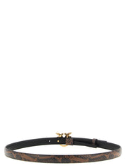 PINKO Brown Calfskin Thin Belt