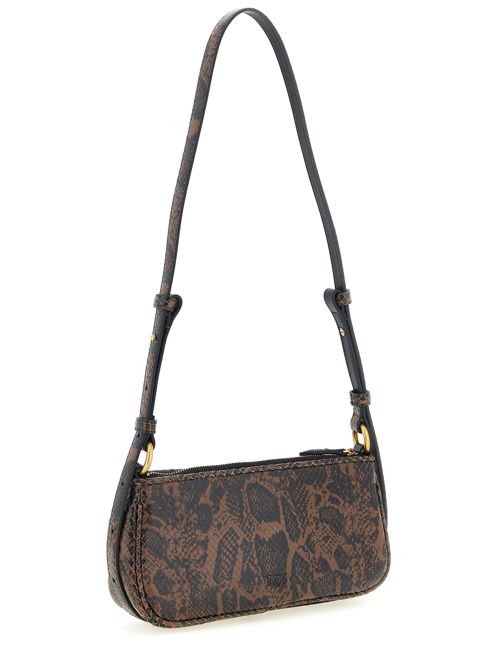 PINKO Brown Calfskin Crossbody Bag