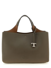Tod's Taupe Hammered Calfskin Handbag
