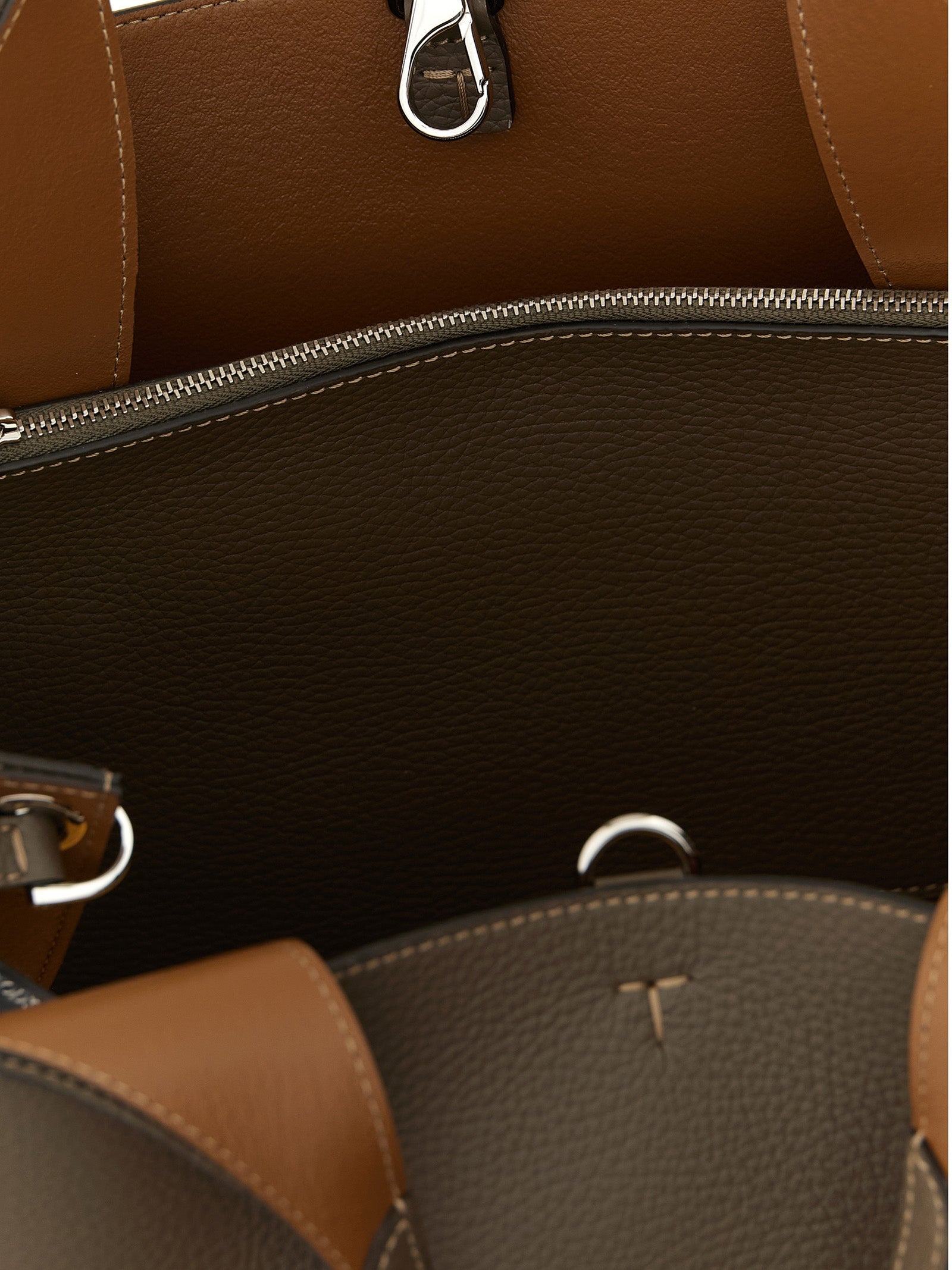 Tod's Taupe Hammered Calfskin Handbag