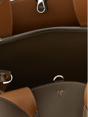 Tod's Taupe Hammered Calfskin Handbag