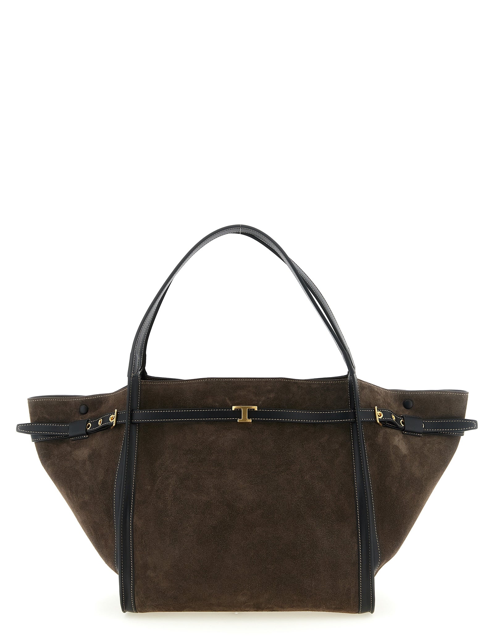Tod's Brown Suede and Leather Tote Bag