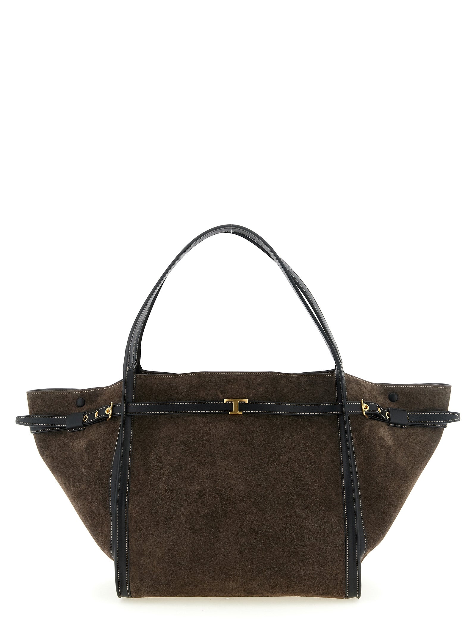Tod's Brown Suede and Leather Tote Bag