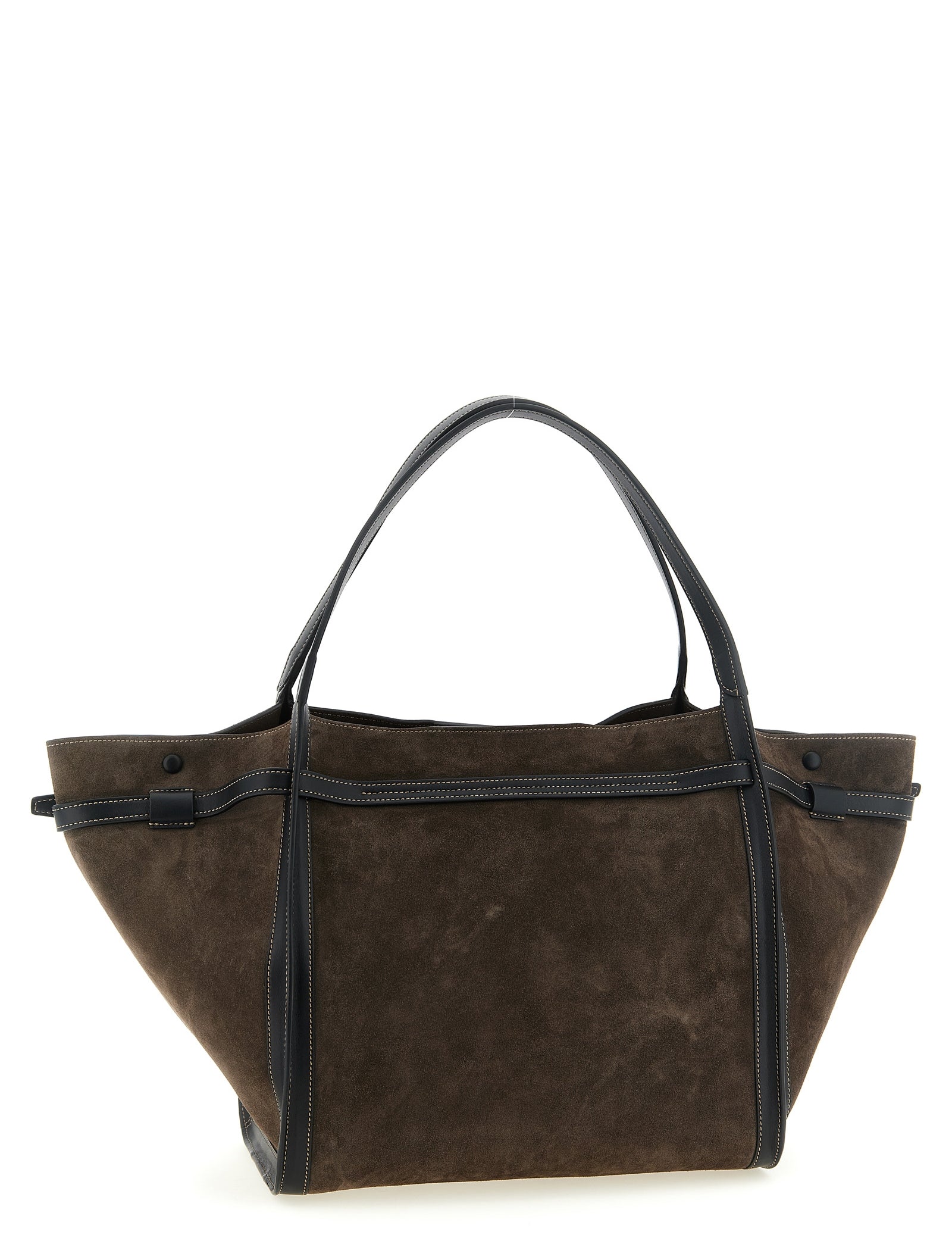Tod's Brown Suede and Leather Tote Bag