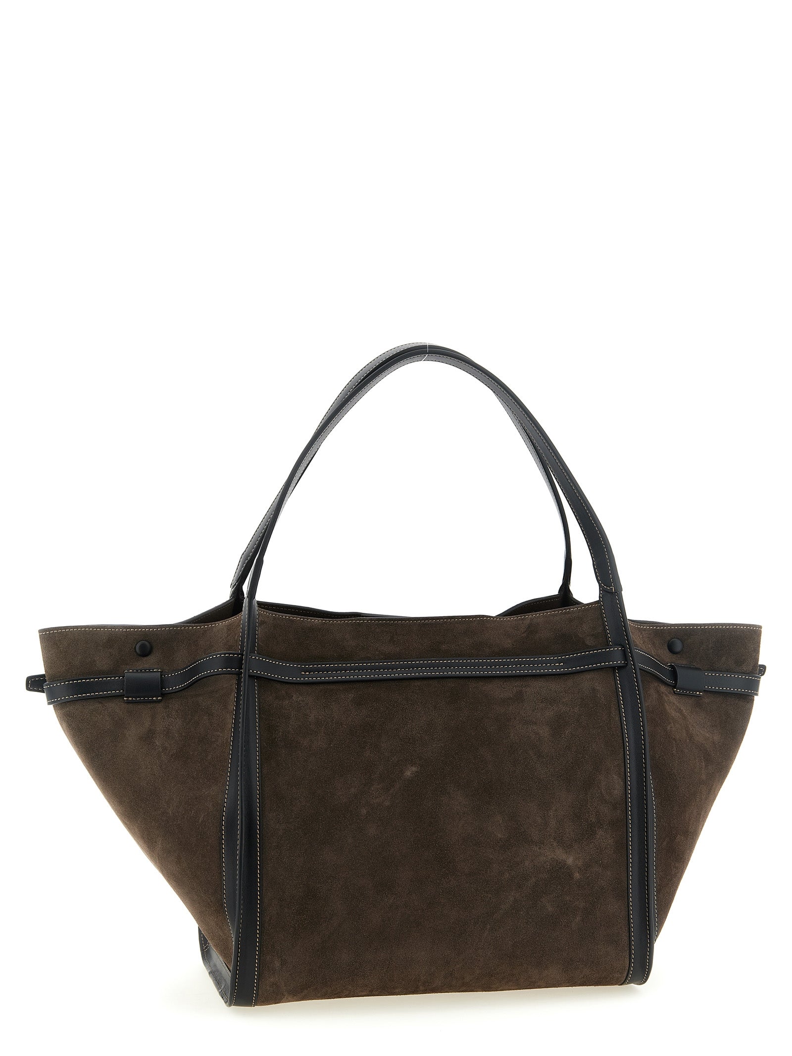 Tod's Brown Suede and Leather Tote Bag