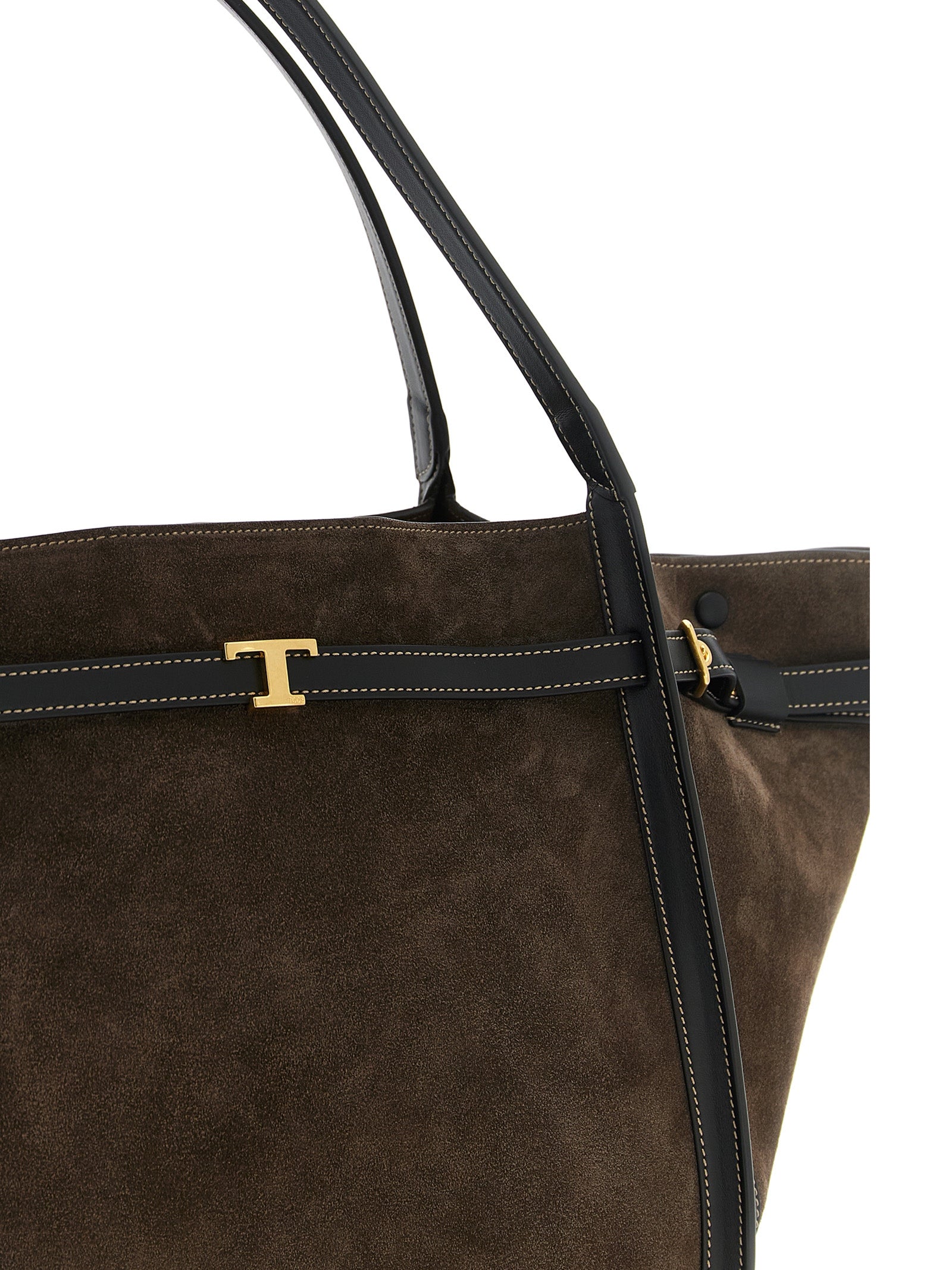 Tod's Brown Suede and Leather Tote Bag
