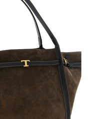 Tod's Brown Suede and Leather Tote Bag