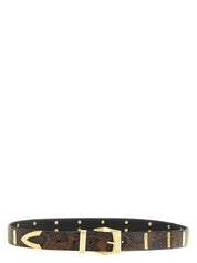 PINKO Gray Calfskin Regular Belt