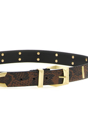 PINKO Gray Calfskin Regular Belt