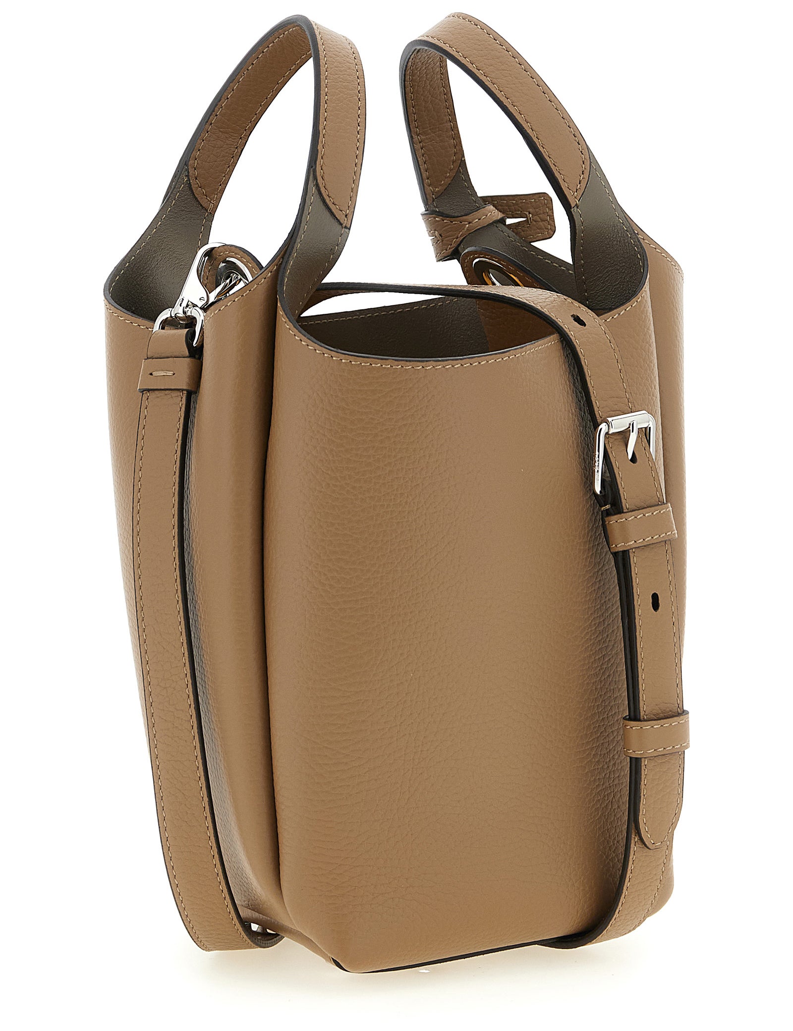 Tod's Brown Calfskin Mini Bucket Bag