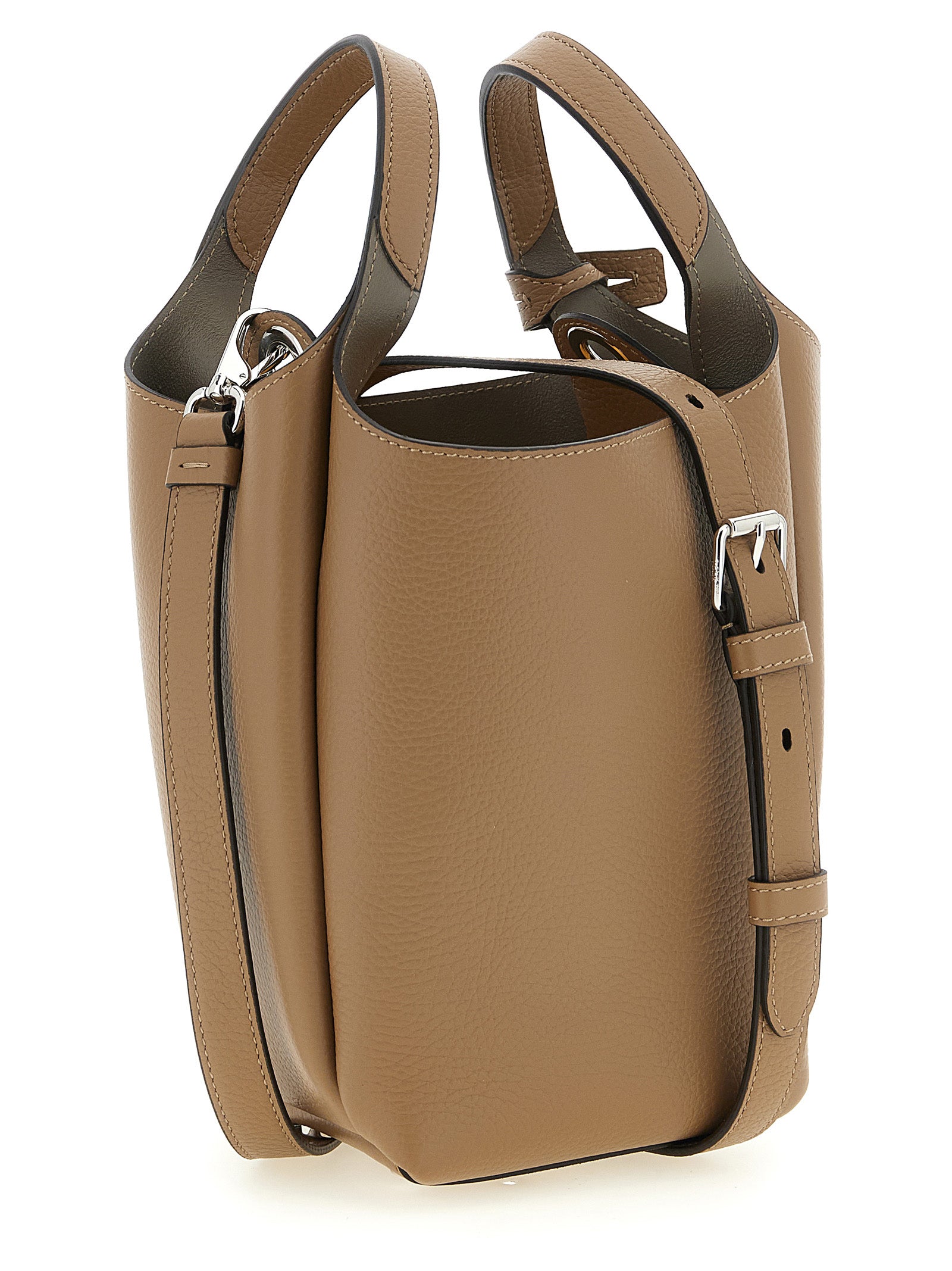 Tod's Brown Calfskin Mini Bucket Bag