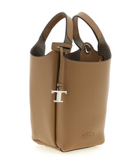 Tod's Brown Calfskin Mini Bucket Bag