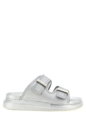 Alexander McQueen Metallic Silver Rubber Slide Sandal