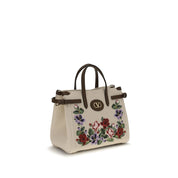 Valentino Garavani Beige Linen Shoulder Bag